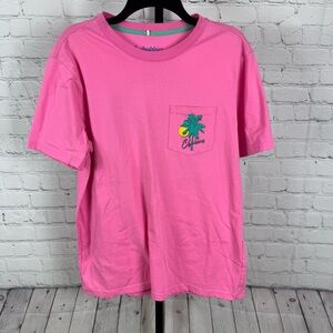 Chubbies Bright Pink Tee with Tropical Graphic